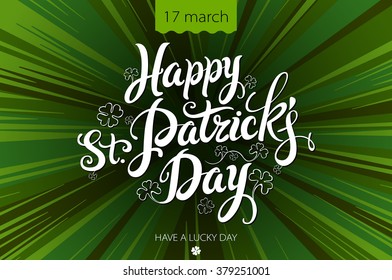 Typographic Saint Patrick's Day Retro Background. Vintage Vector design greetings card or poster. art