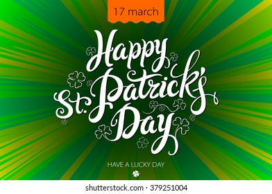 Typographic Saint Patrick's Day Retro Background. Vintage Vector design greetings card or poster. art