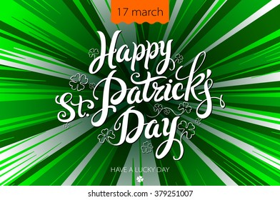 Typographic Saint Patrick's Day Retro Background. Vintage Vector design greetings card or poster. art