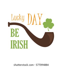 Typographic Saint Patrick's Day Retro Badge. Vintage Vector design element, label, t-shirt, poster, greeting card and object. Irish traditional st patricks day holiday logo.