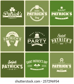 Typographic Saint Patrick's Day Themed Label Design Set