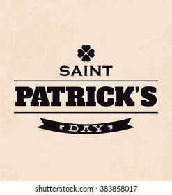 Typographic Saint Patrick's Day Themed Vector Design