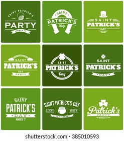 Typographic Saint Patrick's Day Themed Label Design Set