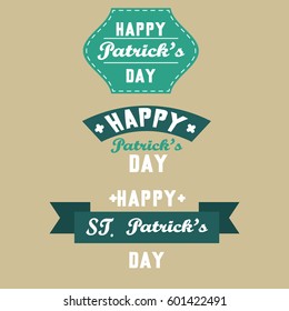 Typographic Saint Patrick's Day Themed Label Design Set