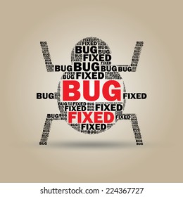 Typographic sign "Bug fixed"