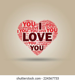 Typographic sign "I love you"