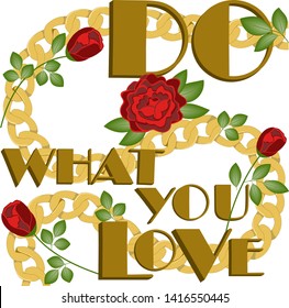 Typographic slogan. Vector background with text and flowers on a white background.