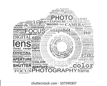 Typographic SLR Camera. Photography Concept.