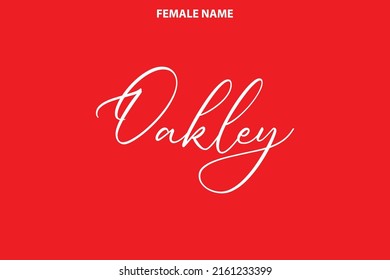 Typographic Spelling of The Girl Name Oakley