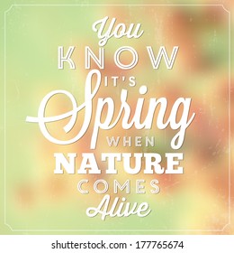 Typographic Spring Poster / Abstract Background Design