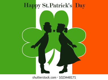 Typographic style poster for St. Patrick's Day. Greeting card. Vector illustration.
