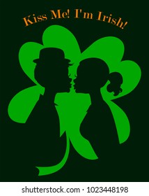 Typographic style poster for St. Patrick's Day. Greeting card. Vector illustration.
