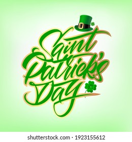 Typographic style poster for St. Patrick's Day with message Happy St. Patrick's Day. Vector illustration