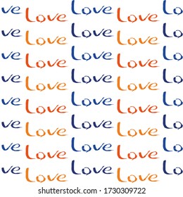 Typographic style seamless repeat pattern. Valentine's Day greeting card template, poster, wrapping paper.