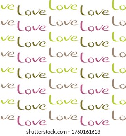 Typographic style seamless repeat pattern. The words multicolored on a bright background.