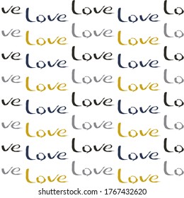Typographic style seamless repeat pattern. The words multicolored on a bright background.