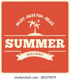 Typographic Summer Background Design - Summer Holiday Concept - Vector design for print or web