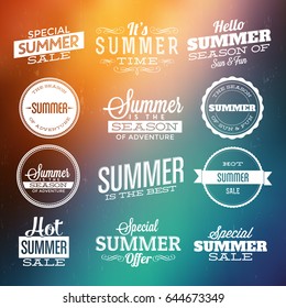 Typographic Summer Design Set - Collection of calligraphic summer labels and badges