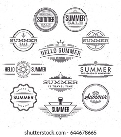 Typographic Summer Design Set - Collection of calligraphic summer template graphics
