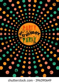 Typographic Summer Party grunge retro poster design. Vector illustration.