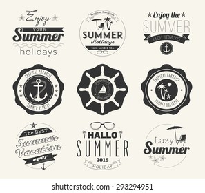 Typographic Summer Themed Label Designs Collection