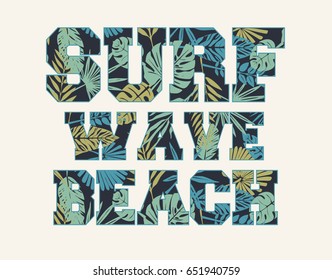 Typographic surf chart