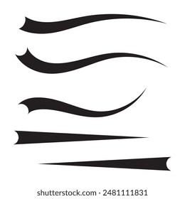 Typographic swash and swooshes tails. Retro swishes and swashes for athletic typography, logos, baseball font eps 10