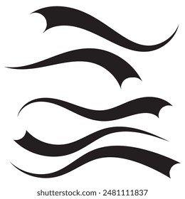 Typographic swash and swooshes tails. Retro swishes and swashes for athletic typography, logos, baseball font eps 10