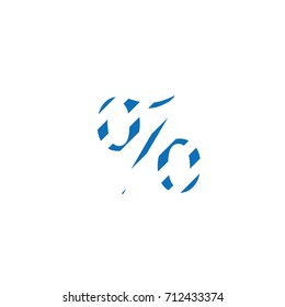 typographic symbol percent editable vector, blue lines, camouflaged decorative background