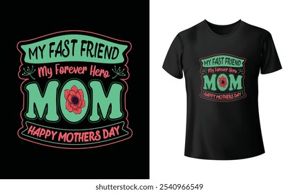 Diseño tipográfico de la camiseta para el día feliz de la madre, diseño de la camiseta de la madre, archivo listo para imprimir 