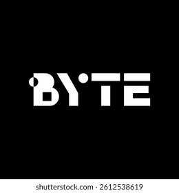 Typographic Text Font Byte, logo design inspiration.