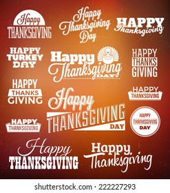 Typographic Thanksgiving Design Set