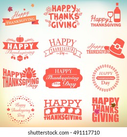 Typographic Thanksgiving Design Set