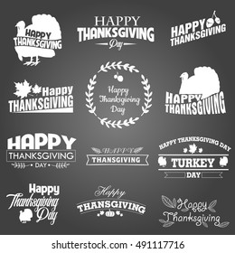 Typographic Thanksgiving Design Set