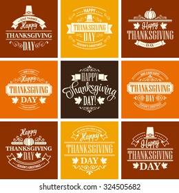 Typografisches Thanksgiving Design Set. Vektorgrafik EPS10
