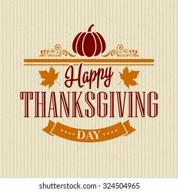 Typographic Thanksgiving Design. Vector illustration