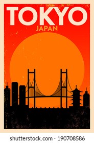 Typographic Tokyo City Poster Design