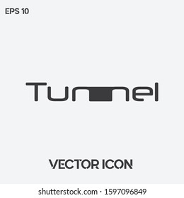Typographic "Tunnel" vector icon illustration. Premium quality.