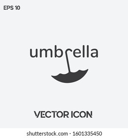 Typographic "Umbrella" vector icon illustration. Creative "Umbrella" vector logo. Premium quality.