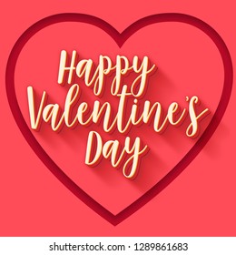 Typographic valentine's day greeting card design with long shadow