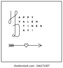 Typographic Valentine's Day greeting card in clean minimalistic style