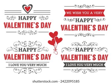 Typographic Valentine's Day Labels Vector art