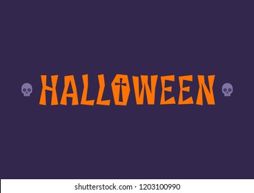 Typographic vector abstract flat style halloween letters logo sign concept