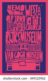 typographic vector amsterdam poster