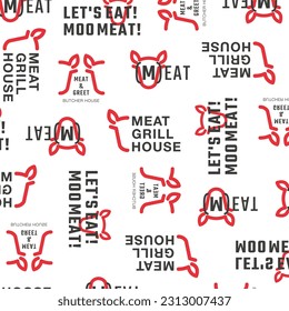 Typographic vector butchery design for background.
