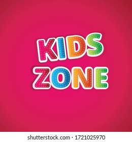 typographic vector design for kids zone. writing for printing placards, banners and print