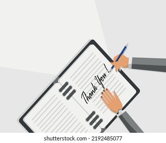 Typographic vector with handwritten thank you