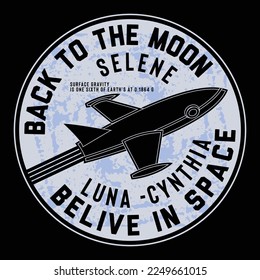 Typographic vector illustarrtion of mars mission theme. T shirt graphics. print. 