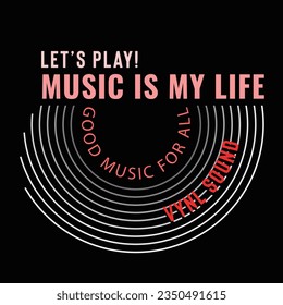 Typografische Vektorgrafik des Musikthemas .  T-Shirt-Grafik