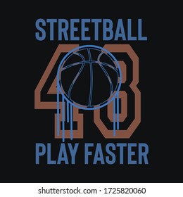 ilustración vectorial tipográfica del tema del baloncesto. gráfico de camisetas